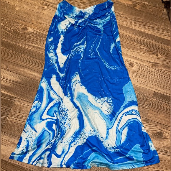 Aqua Blue Maxi Skirt - Picture 1 of 1